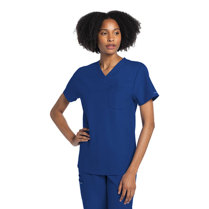 Unisex V-Neck Top Galaxy Blue w/ University Orthopedics Logo