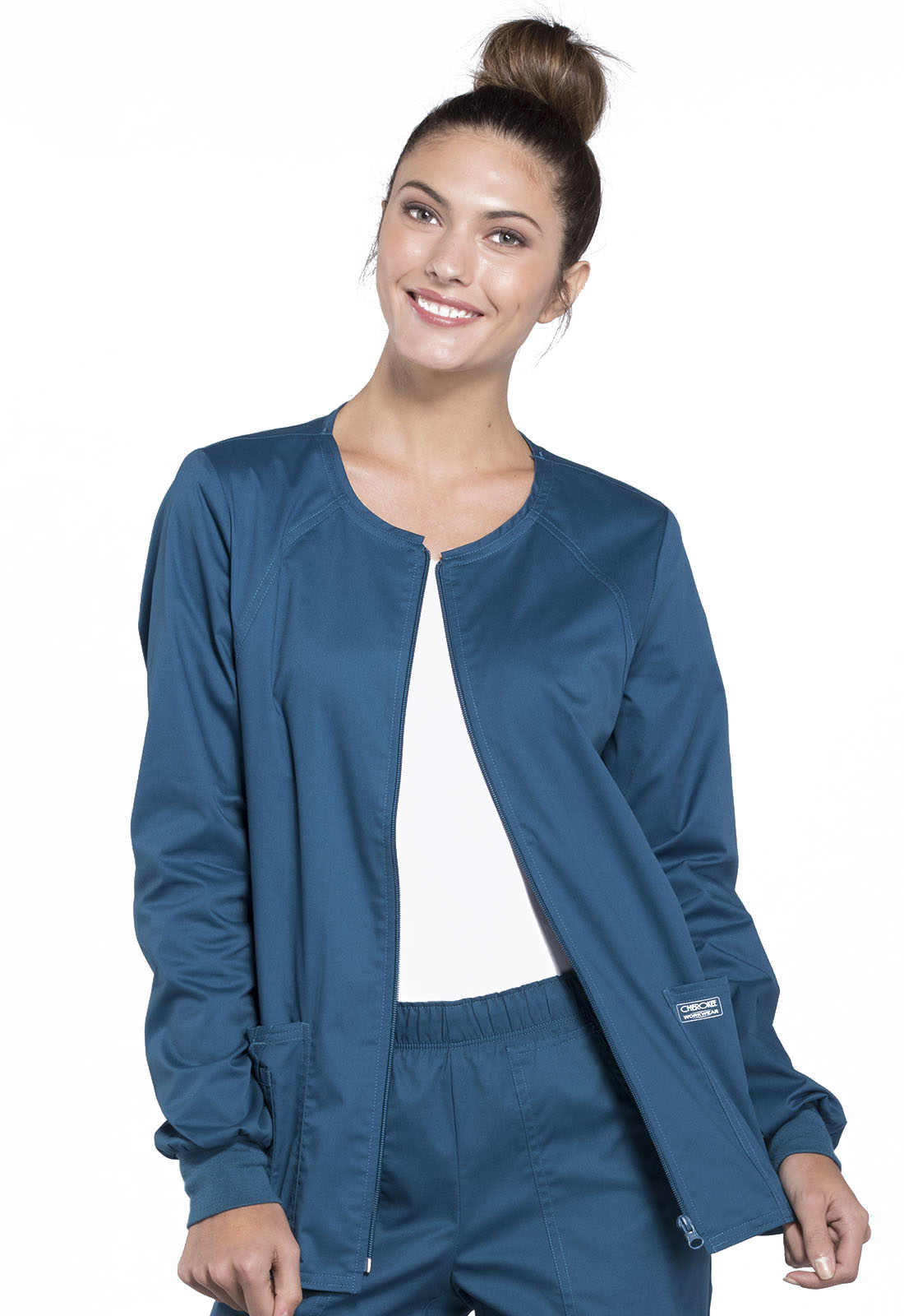 4315 Zip Front Jacket Caribbean w/ University Orthopedics Logo