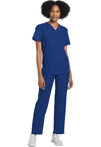 Unisex V-Neck Top Galaxy Blue w/ University Orthopedics Logo