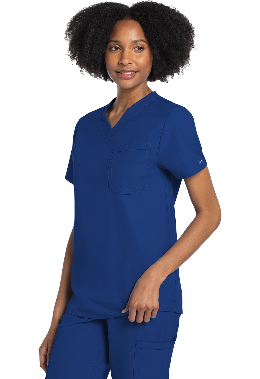 Unisex V-Neck Top Galaxy Blue w/ University Orthopedics Logo